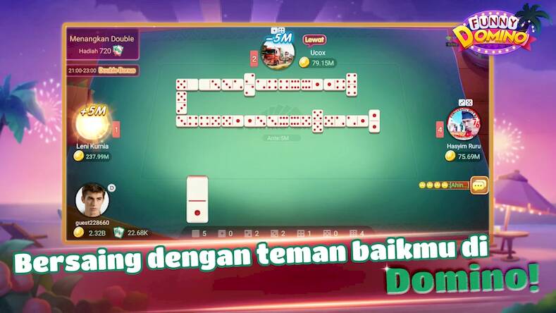 Скачать взломанную Funny Domino:Gaple QiuQiu [Много монет] MOD apk на Андроид