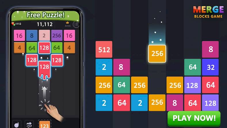 Скачать взломанную Merge block-2048 puzzle game [Мод меню] MOD apk на Андроид
