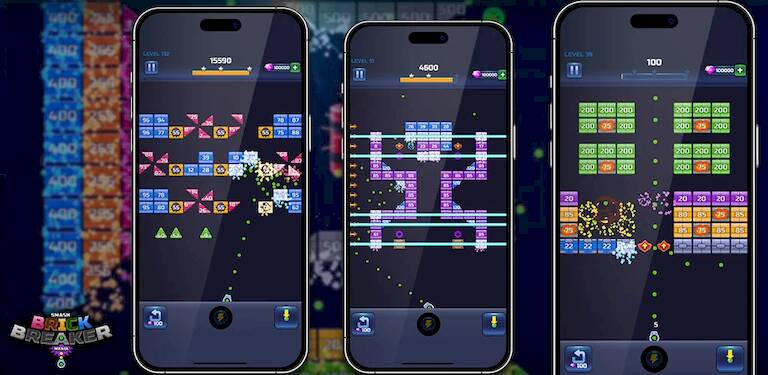 Скачать взломанную Smash Brick Breaker Mania [Бесплатные покупки] MOD apk на Андроид