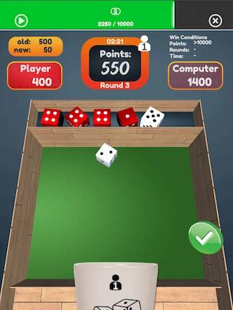 Скачать взломанную 10000 Dice Farkle King 3D [Много денег] MOD apk на Андроид