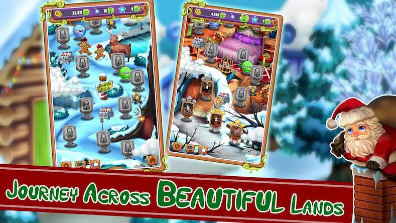 Скачать взломанную Christmas Mahjong: Holiday Fun [Много денег] MOD apk на Андроид
