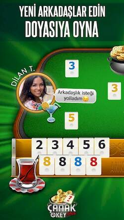Скачать взломанную Çanak Okey Plus - Eşli & Canlı [Много монет] MOD apk на Андроид