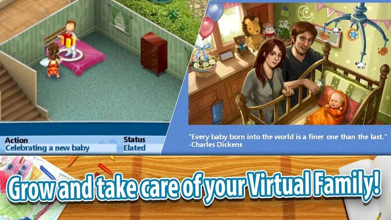 Скачать взломанную Virtual Families 2 [Много монет] MOD apk на Андроид