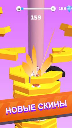 Скачать взломанную Helix Stack Jump: разбить мяч [Бесплатные покупки] MOD apk на Андроид