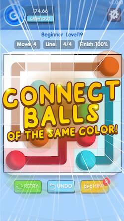 Скачать взломанную Linescap Crush:Connect The Dot [Много монет] MOD apk на Андроид
