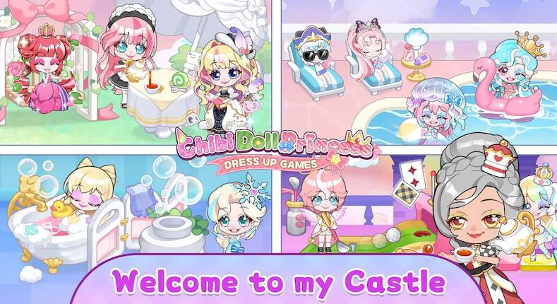 Скачать взломанную Chibi Doll Princess Dress up [Бесплатные покупки] MOD apk на Андроид