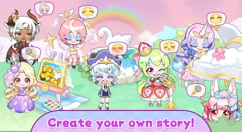 Скачать взломанную Chibi Doll Princess Dress up [Бесплатные покупки] MOD apk на Андроид