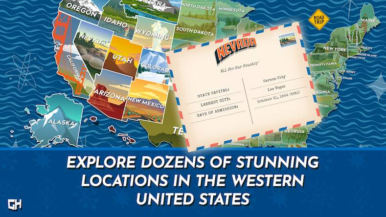 Скачать взломанную Road Trip USA 2 - West [Много монет] MOD apk на Андроид