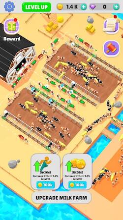 Скачать взломанную Idle Cow Farm Tycoon [Много монет] MOD apk на Андроид