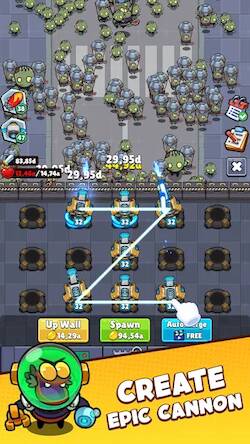 Скачать взломанную Merge Cannon - Idle zombie war [Много денег] MOD apk на Андроид