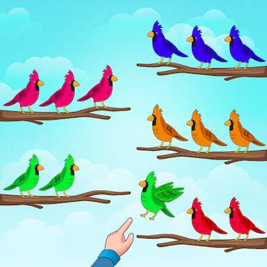Скачать взломанную Bird Sort Color Puzzle Game 3D [Бесплатные покупки] MOD apk на Андроид
