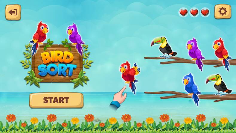 Скачать взломанную Bird Sort Color Puzzle Game 3D [Бесплатные покупки] MOD apk на Андроид