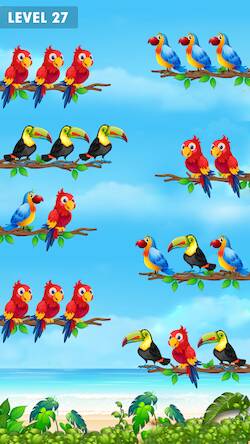Скачать взломанную Bird Sort Color Puzzle Game 3D [Бесплатные покупки] MOD apk на Андроид