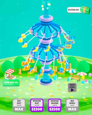 Скачать взломанную Swing Ride Idle ASMR [Много монет] MOD apk на Андроид