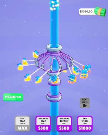 Скачать взломанную Swing Ride Idle ASMR [Много монет] MOD apk на Андроид