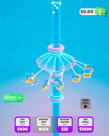 Скачать взломанную Swing Ride Idle ASMR [Много монет] MOD apk на Андроид