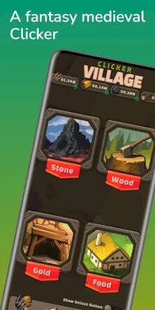 Скачать взломанную Clicker Village - Casual Idle [Бесплатные покупки] MOD apk на Андроид