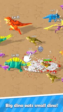 Скачать взломанную Merge Dinosaur Evolution [Бесплатные покупки] MOD apk на Андроид