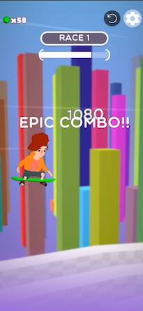 Скачать взломанную Skater Racing 3D [Много денег] MOD apk на Андроид