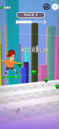 Скачать взломанную Skater Racing 3D [Много денег] MOD apk на Андроид