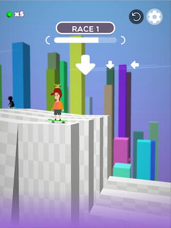 Скачать взломанную Skater Racing 3D [Много денег] MOD apk на Андроид