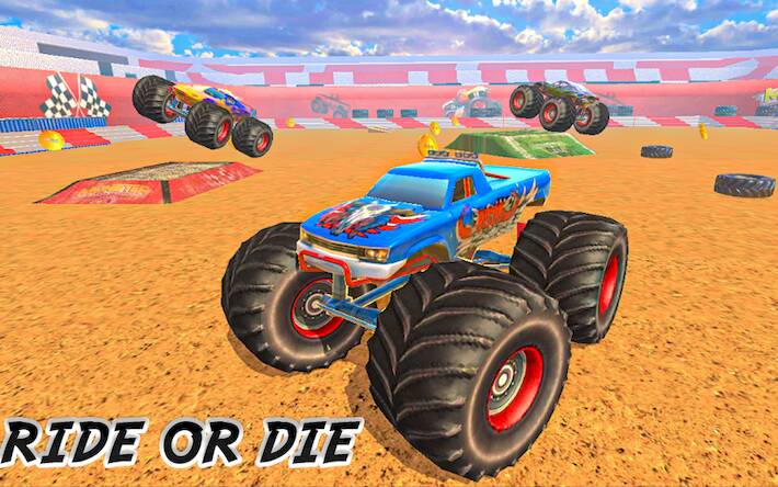 Скачать взломанную Monster Truck : Dirt Stunts [Бесплатные покупки] MOD apk на Андроид
