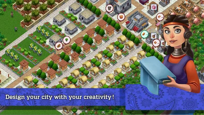 Скачать взломанную Townscapes: Фермерский Город [Много монет] MOD apk на Андроид