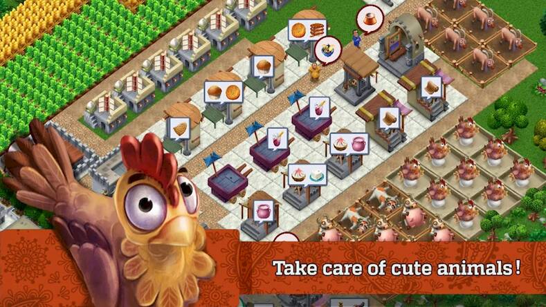 Скачать взломанную Townscapes: Фермерский Город [Много монет] MOD apk на Андроид