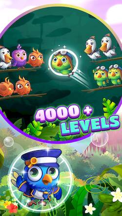 Скачать взломанную Bird Sort Puzzle: Color Game [Бесплатные покупки] MOD apk на Андроид