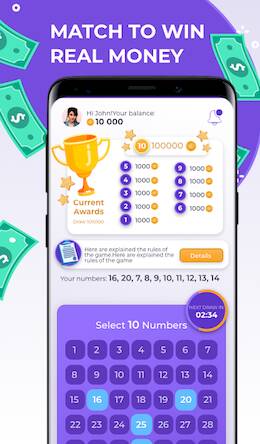 Скачать взломанную Make money with Lucky Numbers [Много денег] MOD apk на Андроид