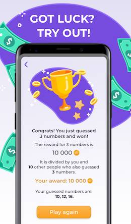 Скачать взломанную Make money with Lucky Numbers [Много денег] MOD apk на Андроид