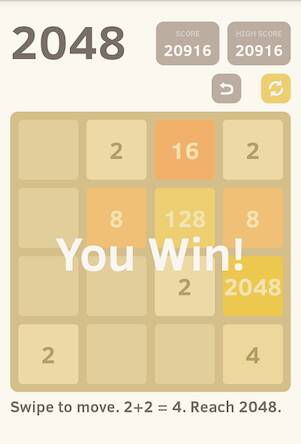 Скачать взломанную 2048 [Бесплатные покупки] MOD apk на Андроид