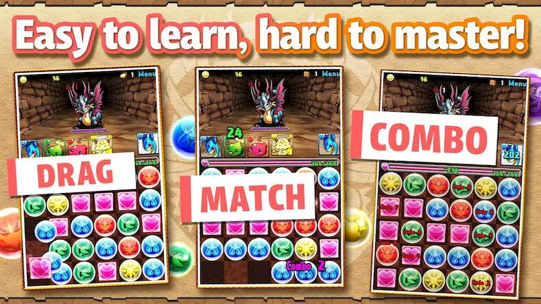 Скачать взломанную Puzzle & Dragons [Мод меню] MOD apk на Андроид