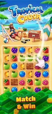 Скачать взломанную Tropical Crush Win Cash Prizes [Мод меню] MOD apk на Андроид