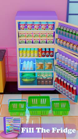 Скачать взломанную Fill The Fridge - Stack N Sort [Много денег] MOD apk на Андроид