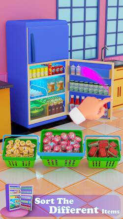 Скачать взломанную Fill The Fridge - Stack N Sort [Много денег] MOD apk на Андроид