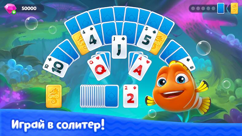Скачать взломанную Fishdom Solitaire [Много монет] MOD apk на Андроид