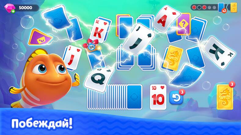 Скачать взломанную Fishdom Solitaire [Много монет] MOD apk на Андроид
