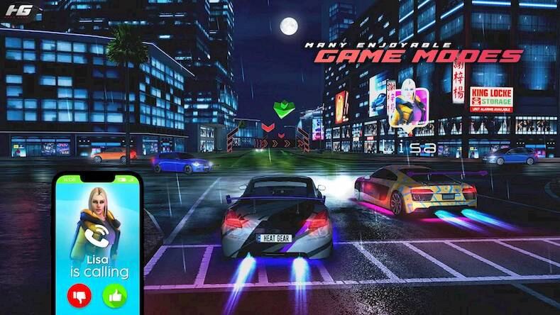 Скачать взломанную Heat Gear - Race & Drift World [Много монет] MOD apk на Андроид