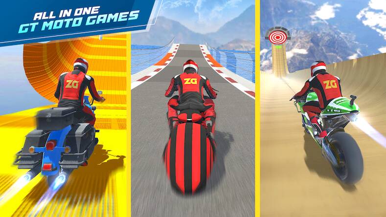 Скачать взломанную GT Moto Stunts 3D: Bike Games [Много монет] MOD apk на Андроид