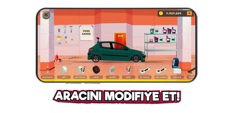 Скачать взломанную 2D Araba Serisi Modifiye Oyunu [Бесплатные покупки] MOD apk на Андроид