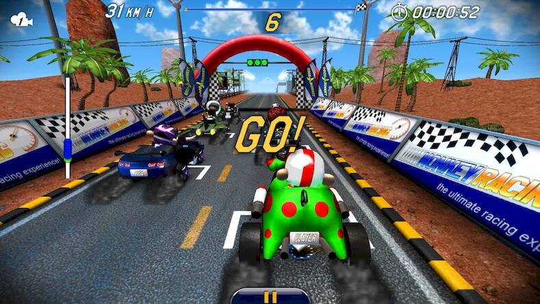 Скачать взломанную Monkey Racing Free [Много монет] MOD apk на Андроид