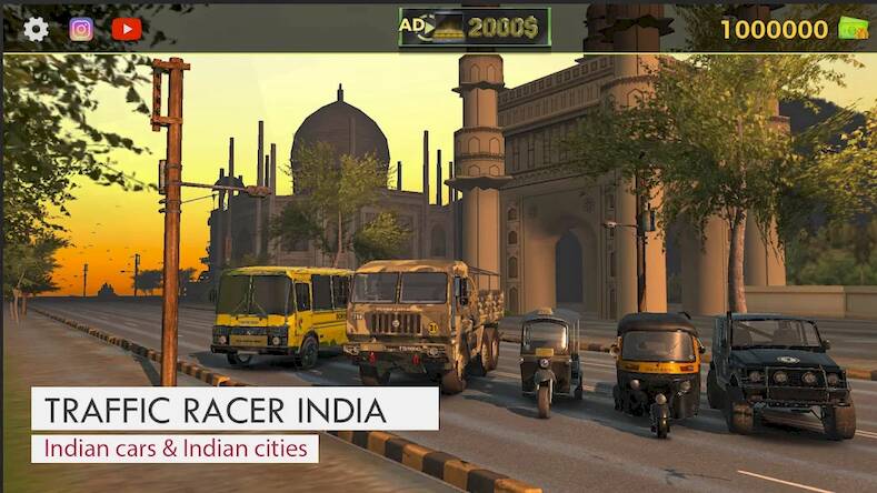 Скачать взломанную Traffic Car Racer - India [Много монет] MOD apk на Андроид