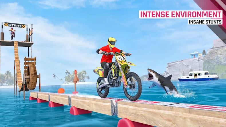 Скачать взломанную мотоцикл Stunt легенда [Много денег] MOD apk на Андроид