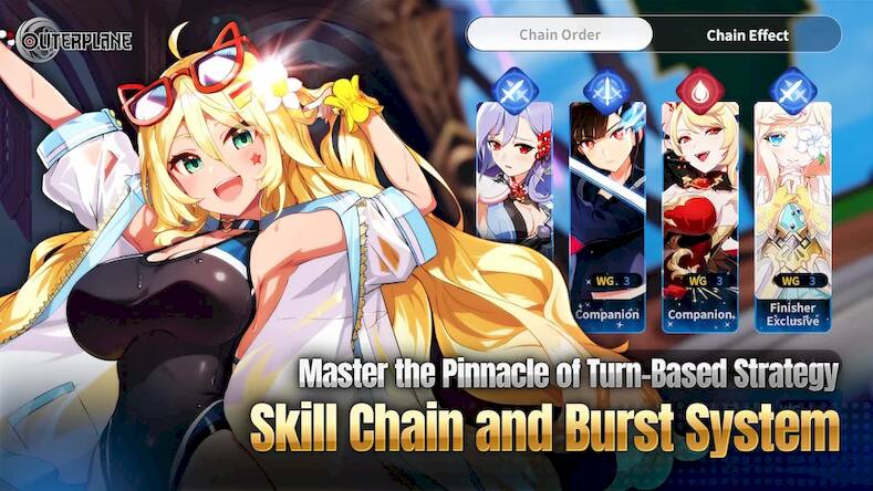 Скачать взломанную OUTERPLANE - Strategy Anime [Мод меню] MOD apk на Андроид
