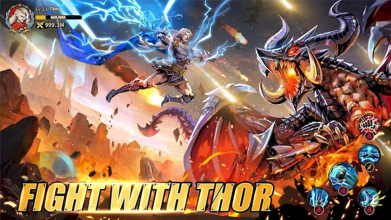 Скачать взломанную Myth: Gods of Asgard [Бесплатные покупки] MOD apk на Андроид
