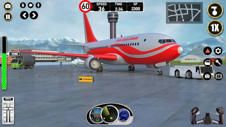 Скачать взломанную Plane Pilot Flight Simulator [Много денег] MOD apk на Андроид