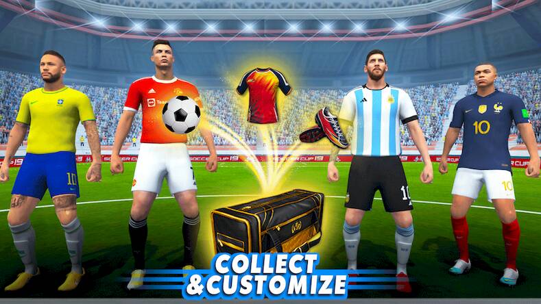Скачать взломанную Игра футбольной лиги 3D [Много монет] MOD apk на Андроид