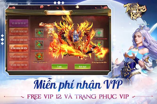 Скачать взломанную Thần Long Kiếm - TặngMaxVIP [Много денег] MOD apk на Андроид