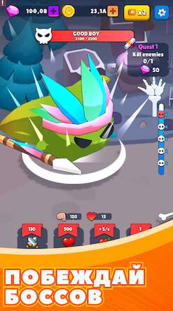 Скачать взломанную Kitsune AFK Hero:Cute Idle RPG [Много денег] MOD apk на Андроид